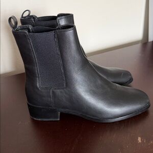 J. Crew Black Leather Chelsea Boots